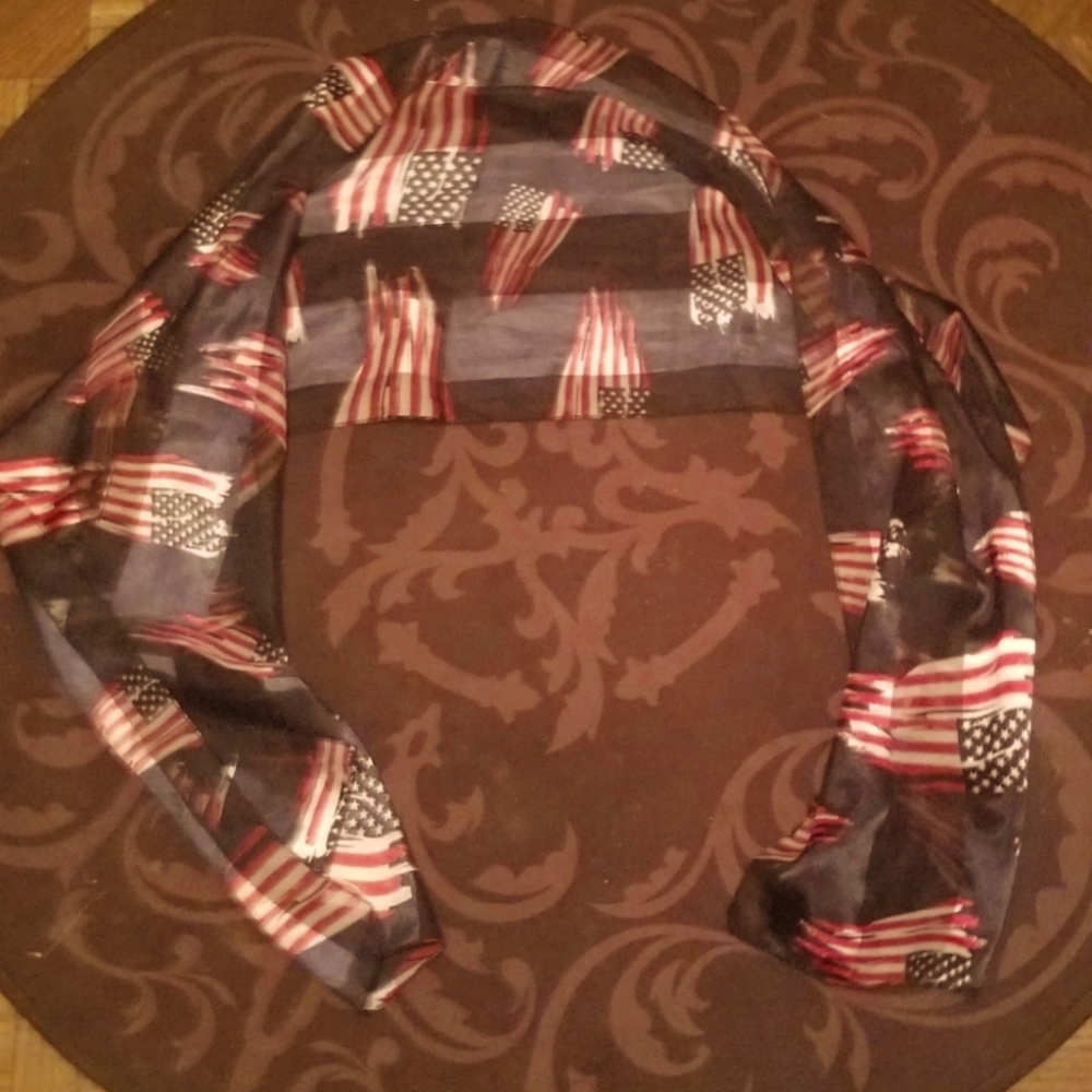Patriotic sheer silky scarf